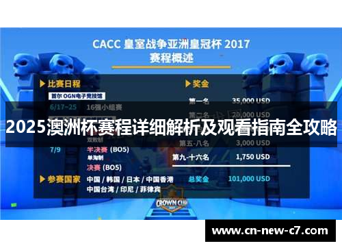 2025澳洲杯赛程详细解析及观看指南全攻略
