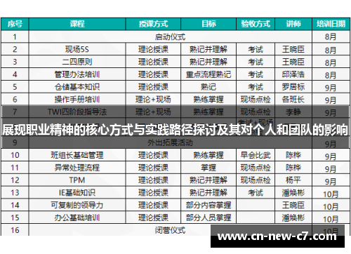 展现职业精神的核心方式与实践路径探讨及其对个人和团队的影响